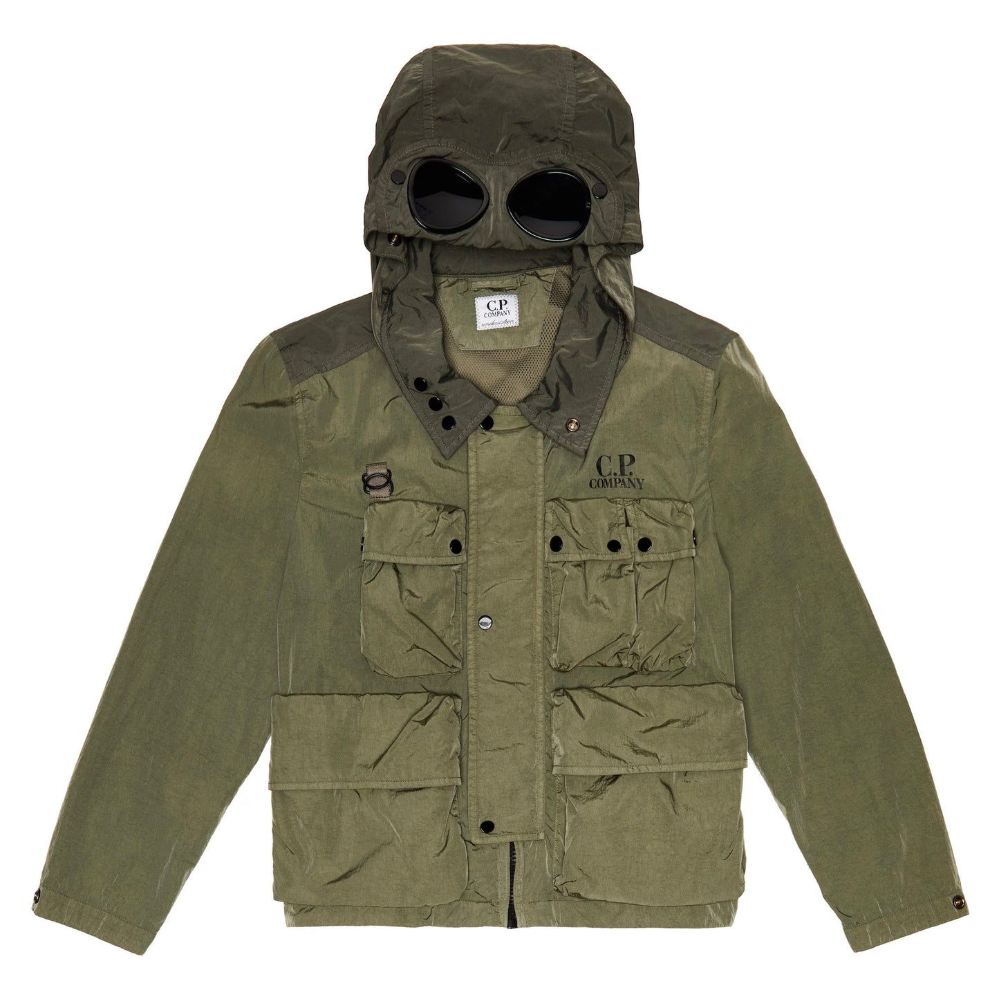 Kids CP Company Green Chrome Goggle Jacket