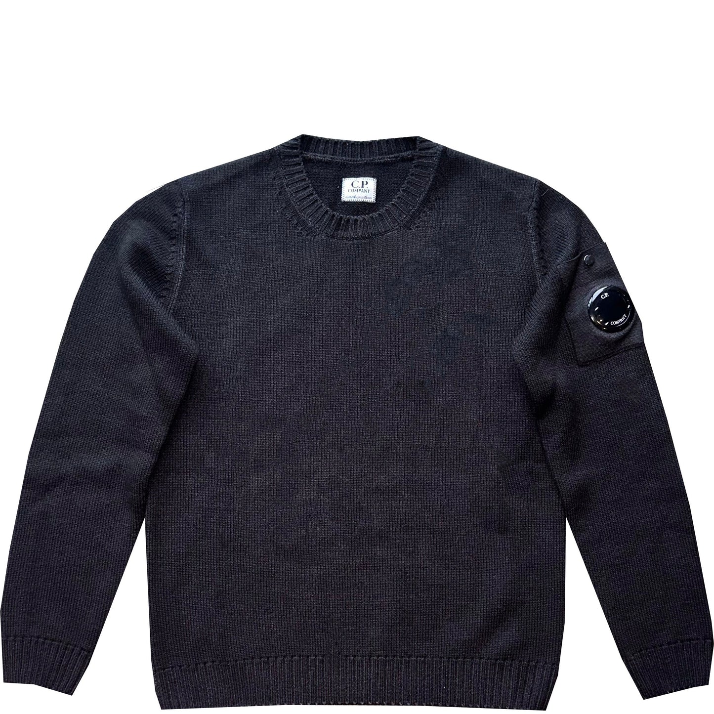 Kids CP Company Black Merino Wool Lens Knit