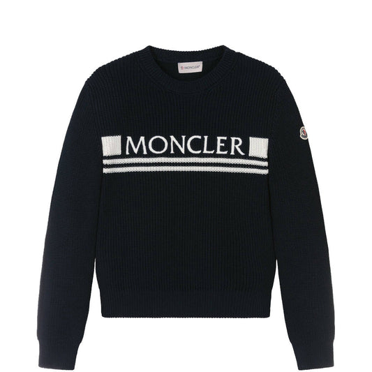 Kids Moncler Crewneck Logo Knit