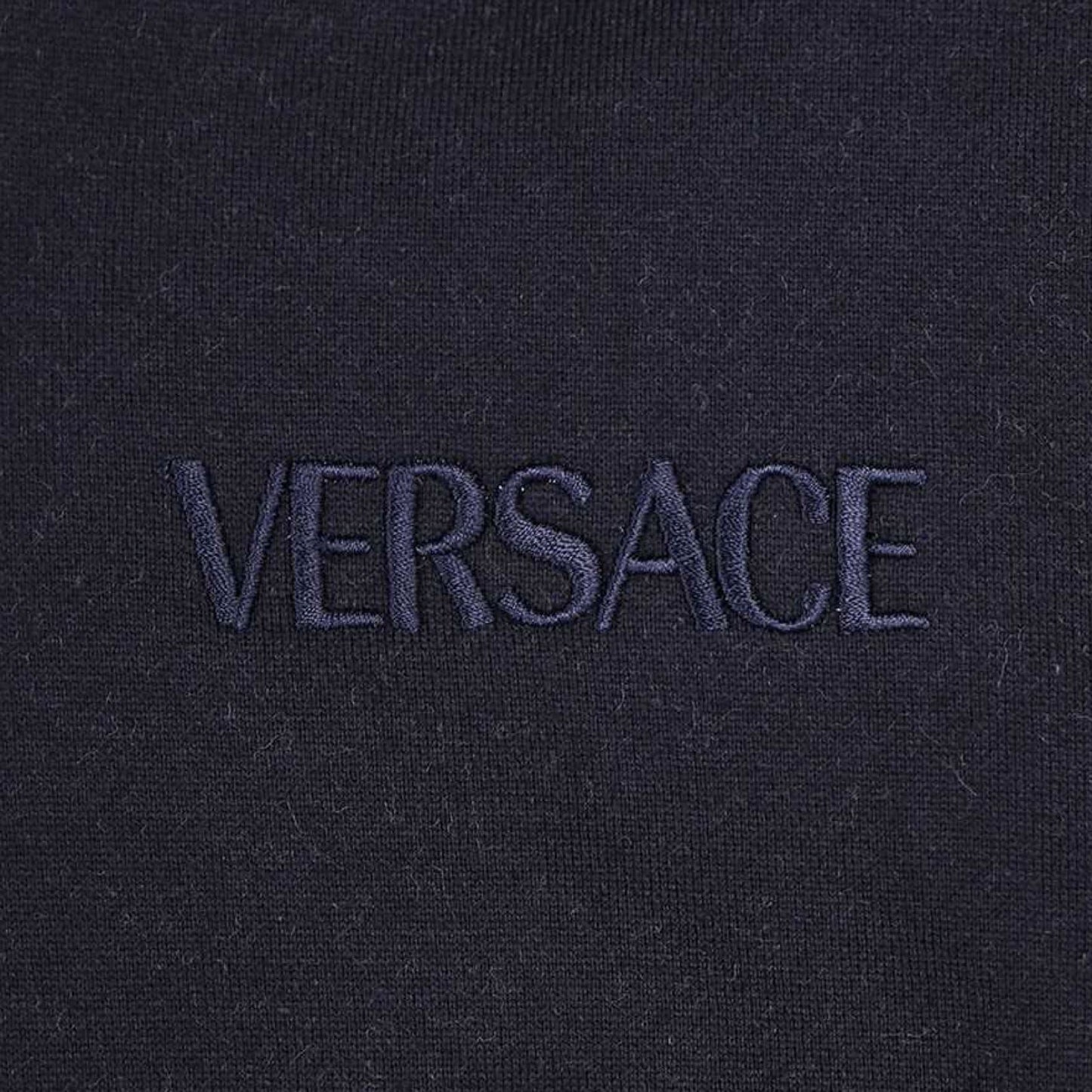 Versace Cashmere Logo Trim Hoodie