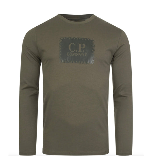 Kids CP Company Khaki Logo T-Shirt