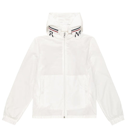 Kids Moncler Aidrian White Logo Jacket