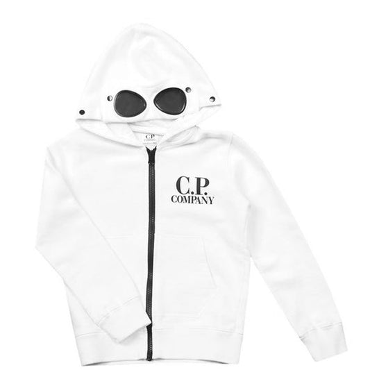 Kids CP Company White Goggle Hoodie
